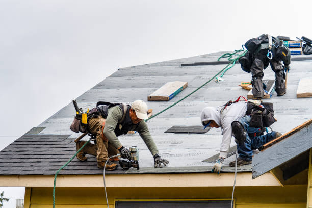 Professional Storm Damage Roof Repair technician working in Woodbridge, CT